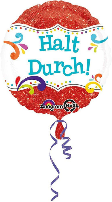 ABC18 Folienballon "Halt Durch!" Rot Bunt | Ø 43 cm