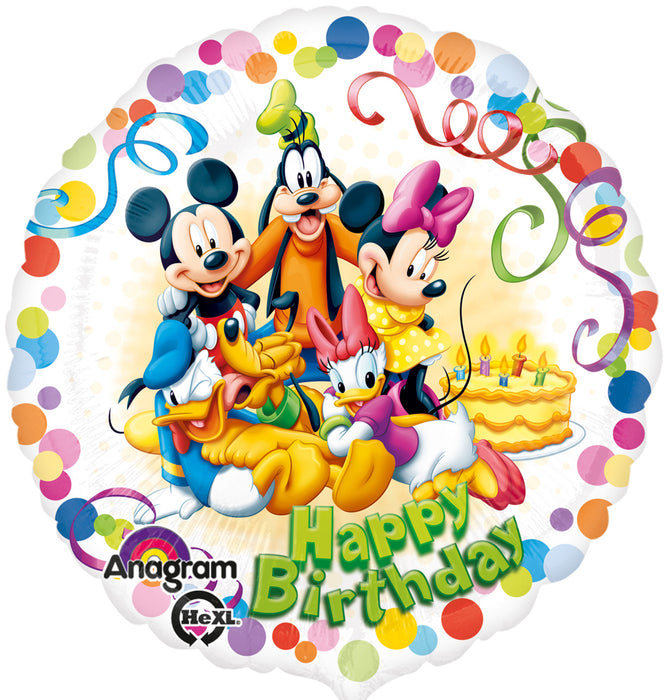 ABC18 Folienballon "Happy Birthday" Mickey & Friends | Ø 43 cm