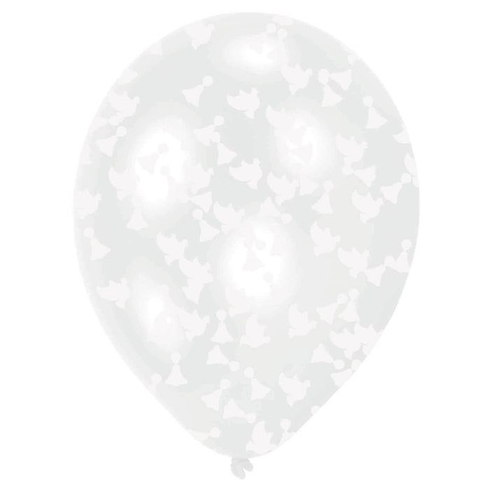 Amscan 6 Latexballon Luftballons mit Konfetti-Füllung Ø 27,5 cm - Weiß 9908067 | Dekoration Hochzeit Taufe