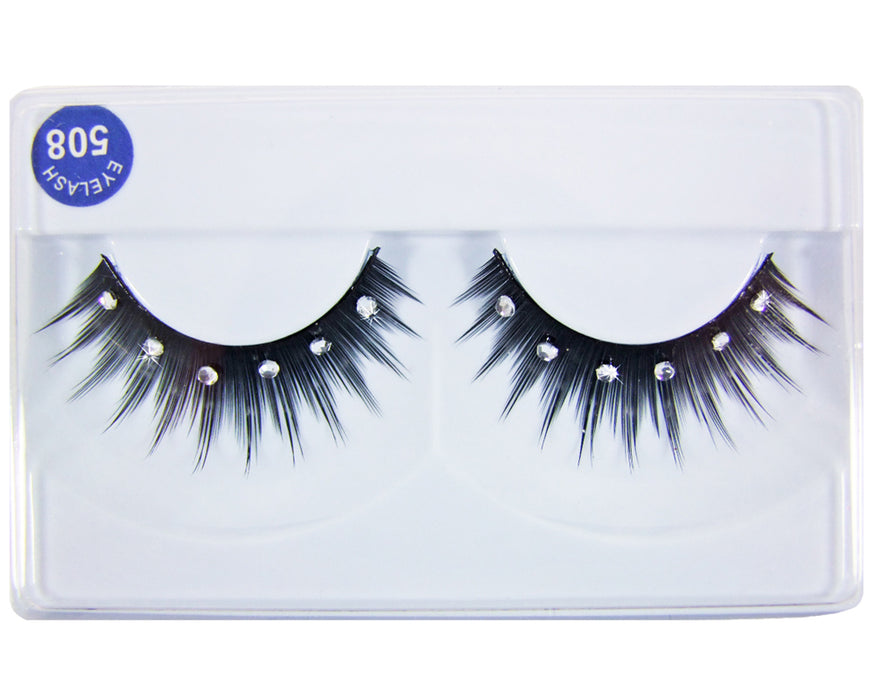 Künstliche Wimpern mit Schmucksteinen