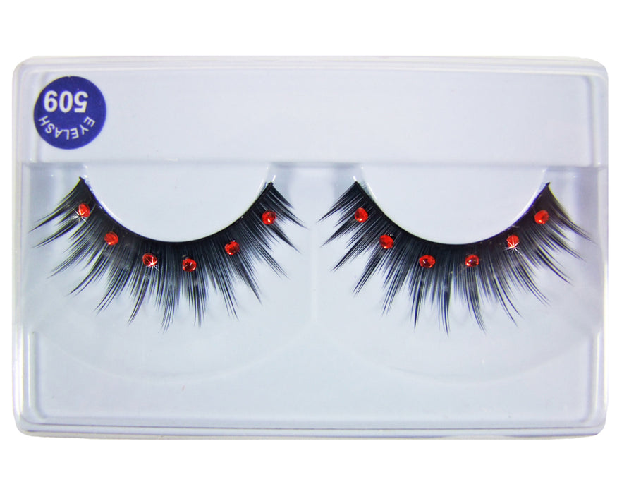 Künstliche Wimpern mit Schmucksteinen