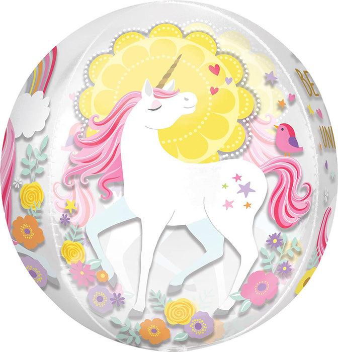 ABC 3D Orbz Folienballon "Einhorn" Pink | 38 x 40 cm