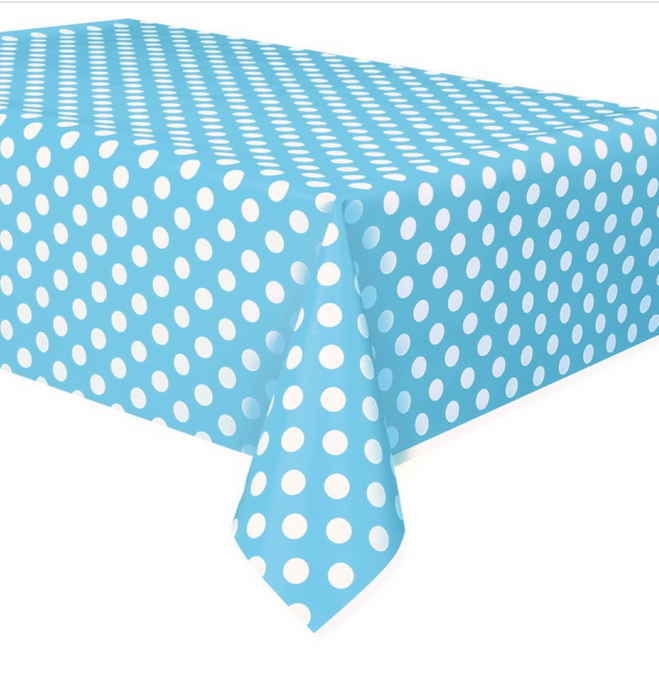 Tischdecke PVC Dots 137x274cm Hellblau