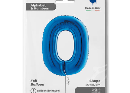 Riesenzahl Folienballon 40"/102cm | Blau #0