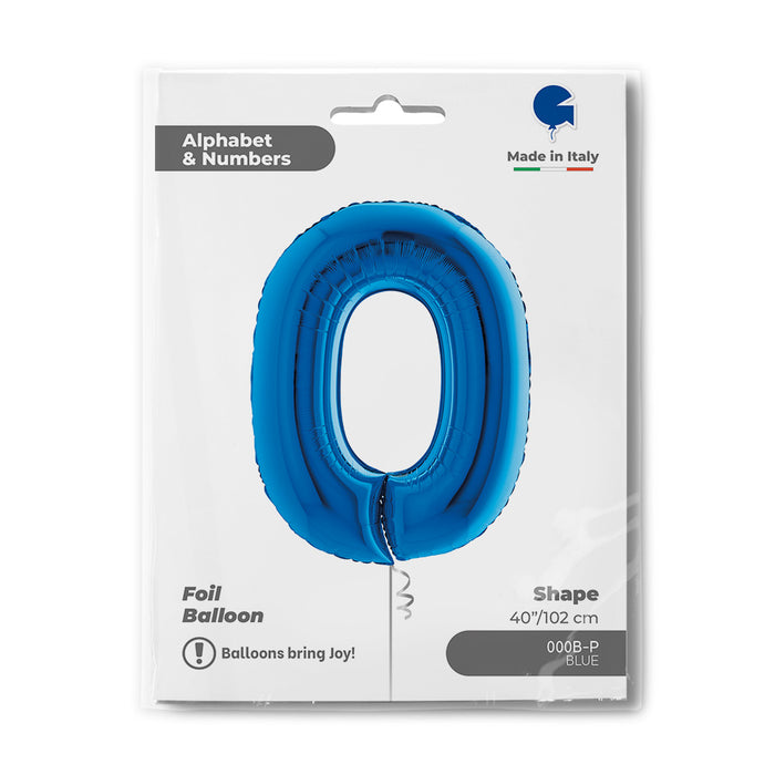 Riesenzahl Folienballon 40"/102cm | Blau #0