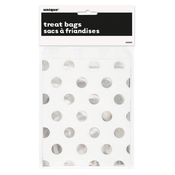 Tüte Papier Dots Metall 8Stk. Silber