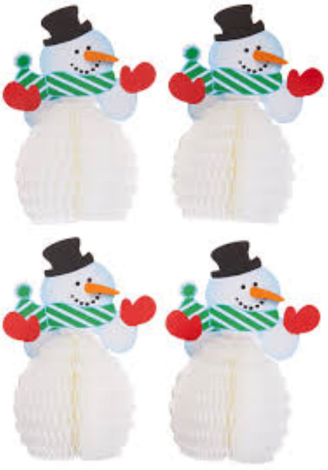 Wabenball Schneemann 4Stk./15cm