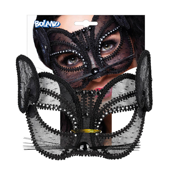 Spitzen Augenmaske "Katze de luxe" | Schwarz
