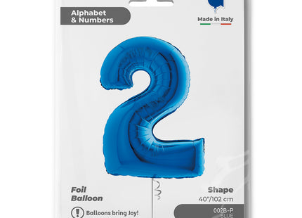Riesenzahl Folienballon 40"/102cm | Blau #2