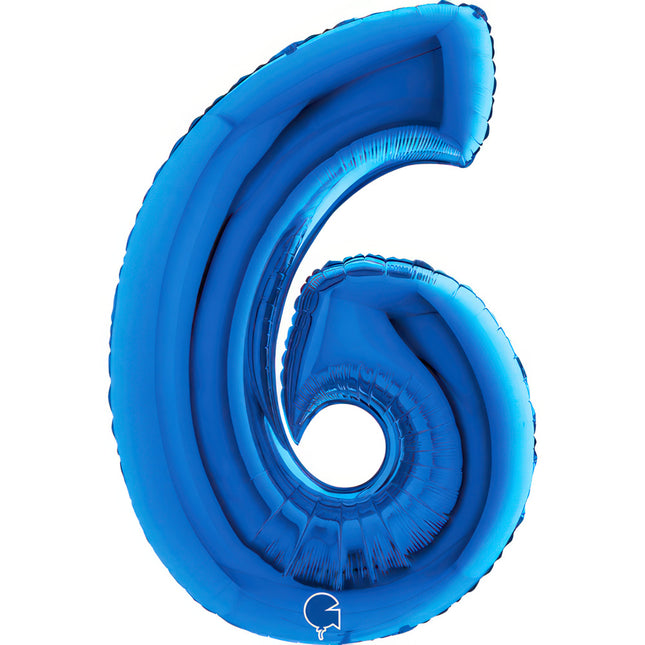 Riesenzahl Folienballon 40"/102cm | Blau #6