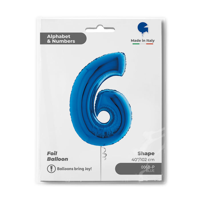 Riesenzahl Folienballon 40"/102cm | Blau #6