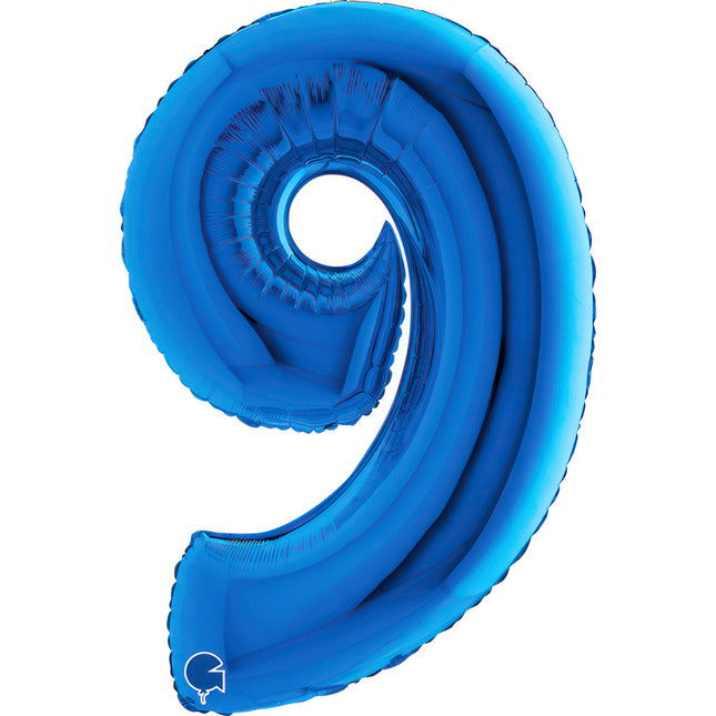 Riesenzahl Folienballon 40"/102cm | Blau #9