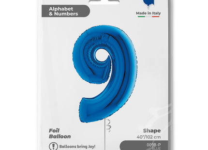 Riesenzahl Folienballon 40"/102cm | Blau #9
