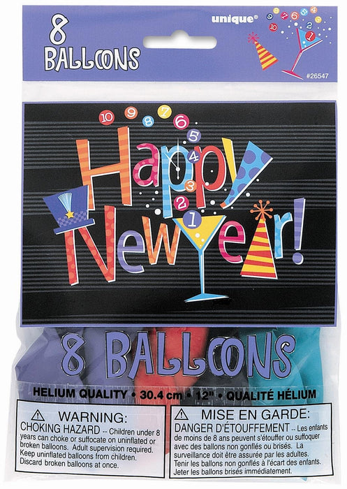 Latexballon Ø30cm New Year Countdown ca. 30cmØ/8 St.
