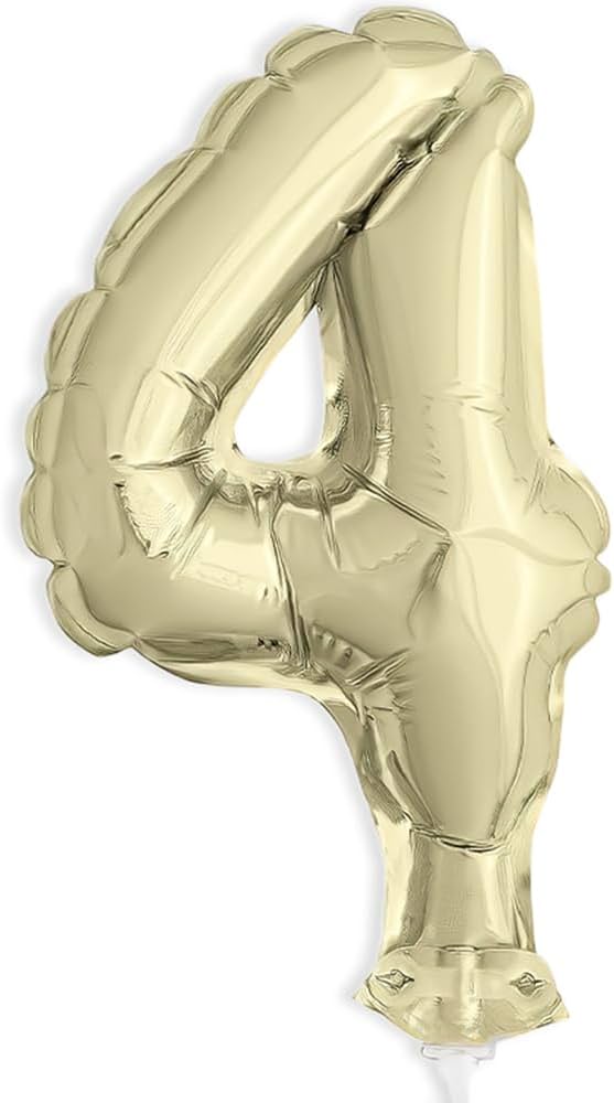 Tortendeko Ballonzahl, ca.13cm #4 Gold