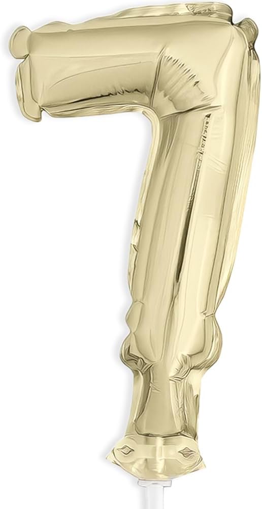 Tortendeko Ballonzahl, ca.13cm #7 Gold