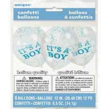 Latexballon Ø30cm Konfetti ca.30cmØ/6St. It's a Boy  Blau