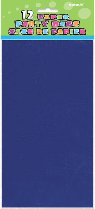 Tüte Papier Uni 25x12x9cm, 12Stk. Royalblau