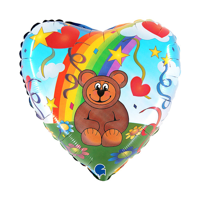 18" Folienballon Lose - Regenbogen-Bär 20