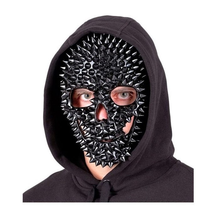 Maske Horror "Totenkopf mit Nieten" | Schwarz