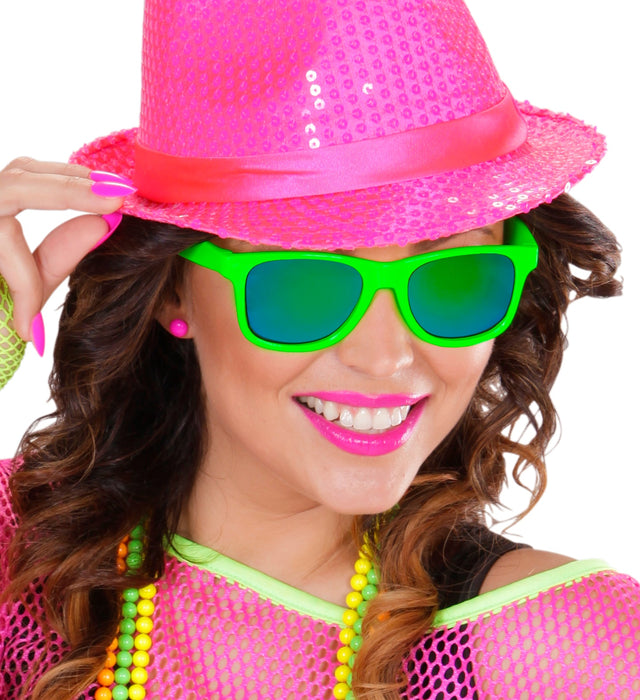 80er Jahre Brille mit Revo Gläsern | Neon Pink
