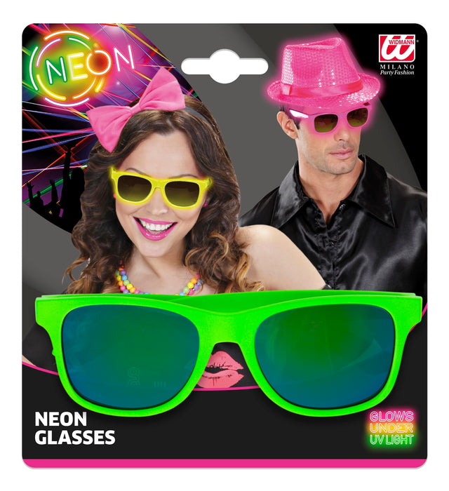 80er Jahre Brille mit Revo Gläsern | Neon Pink