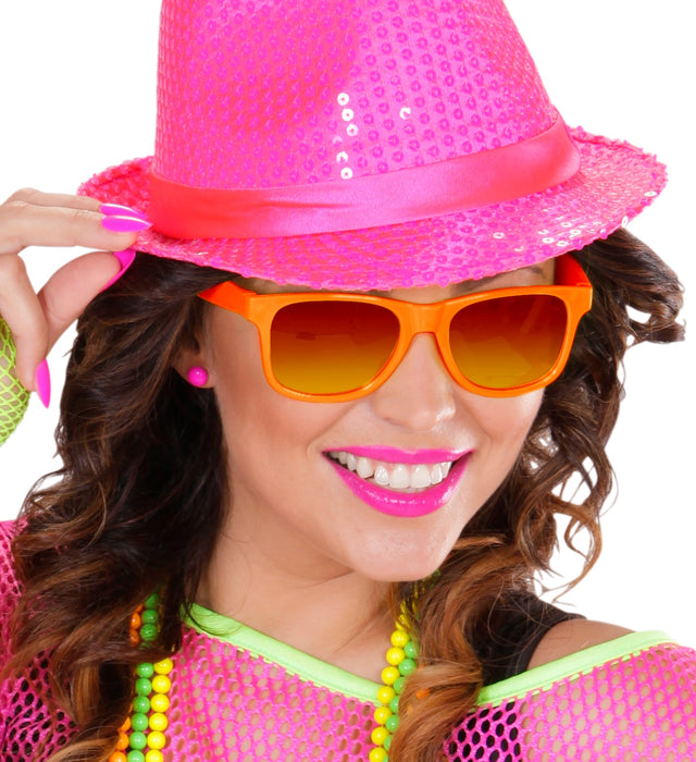 80er Jahre Brille mit Revo Gläsern | Neon Orange