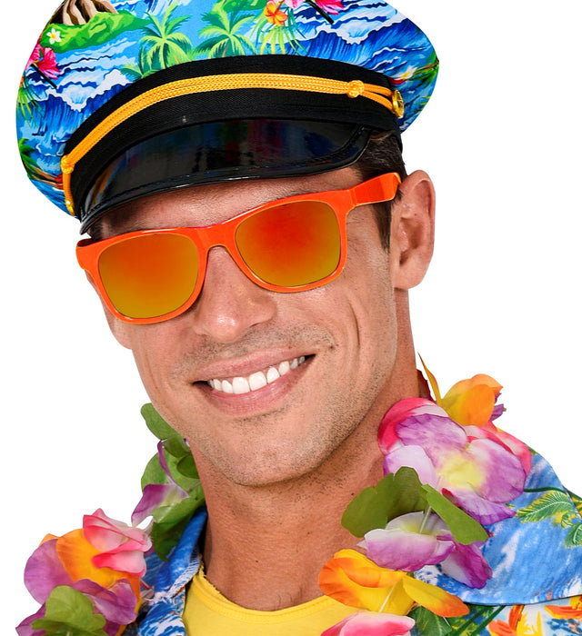 80er Jahre Brille mit Revo Gläsern | Neon Orange