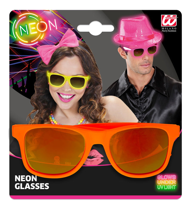 80er Jahre Brille mit Revo Gläsern | Neon Orange