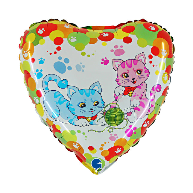 Folienballon Lose - Katzen Herzen 46 cm