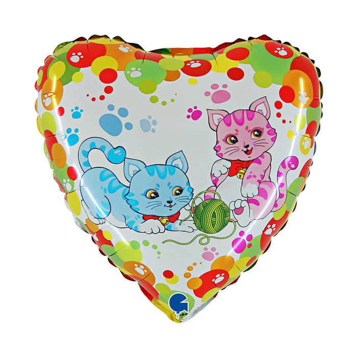 Folienballon Lose - Katzen Herzen 46 cm