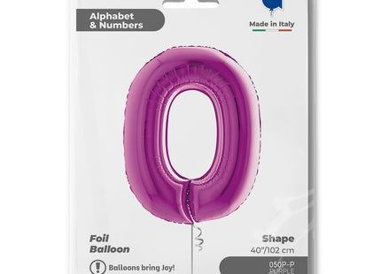 Riesenzahl Folienballon 40"/102cm | Lila #0