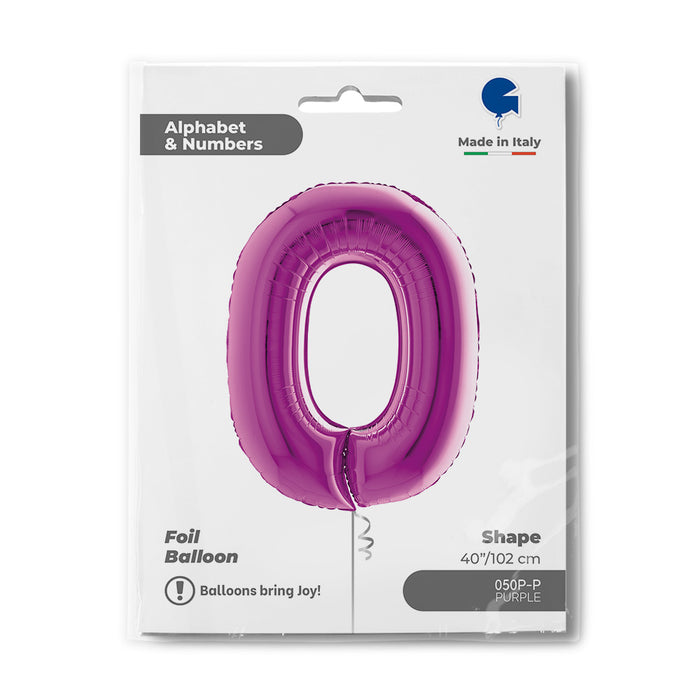 Riesenzahl Folienballon 40"/102cm | Lila #0