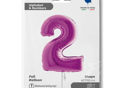 Riesenzahl Folienballon 40"/102cm | Lila #2