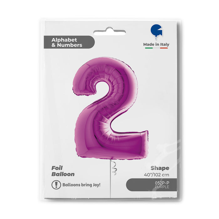Riesenzahl Folienballon 40"/102cm | Lila #2