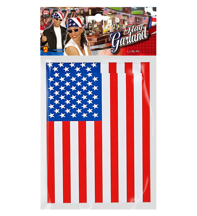 USA Flaggen Girlande 6 m - 15,5x20cm (Schwer entflammbar)