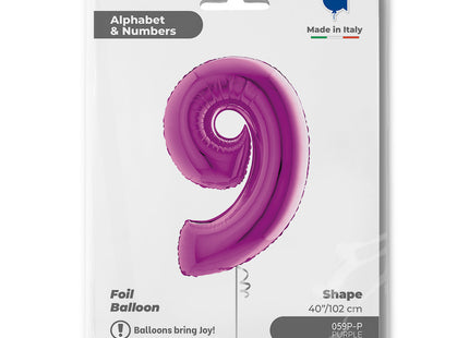 Riesenzahl Folienballon 40"/102cm | Lila #9