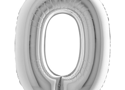 Riesenzahl Folienballon 40"/102cm | Silber #0