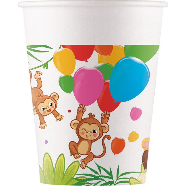 Pappbecher Dschungeltiere 200 ml | 8 Stück FSC