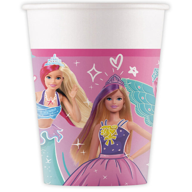 Pappbecher Barbie Fantasy 200 ml | 8 Stück FSC
