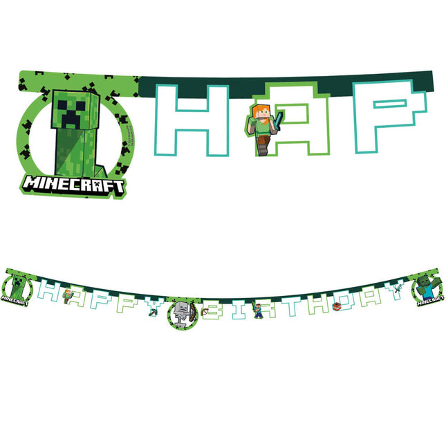 Banner Happy Birthday Minecraft | FSC