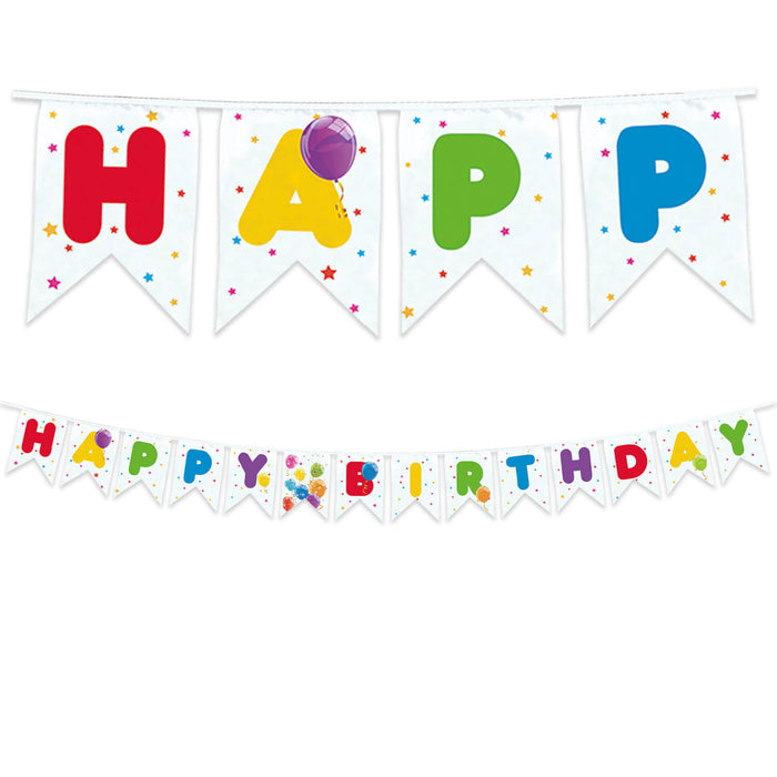 Mehrweg Banner Happy Birthday Sparkling Ballons | 1 Stück