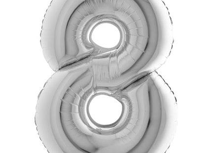 Riesenzahl Folienballon 40"/102cm | Silber #8