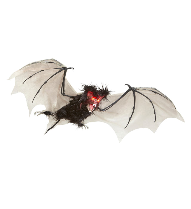 Hängefigur "Haarige Fledermaus" mit blinkenden Augen 89 cm Dekoration