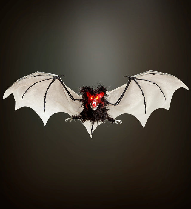 Hängefigur "Haarige Fledermaus" mit blinkenden Augen 89 cm Dekoration
