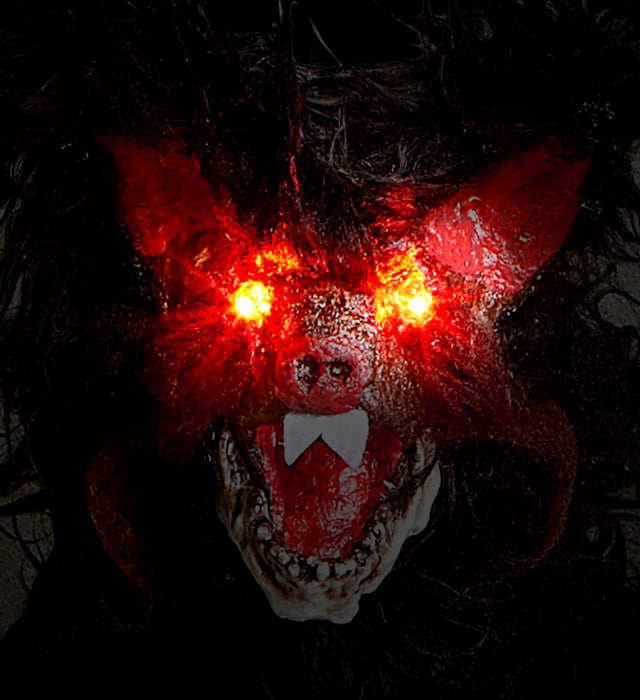 Hängefigur "Haarige Fledermaus" mit blinkenden Augen 89 cm Dekoration