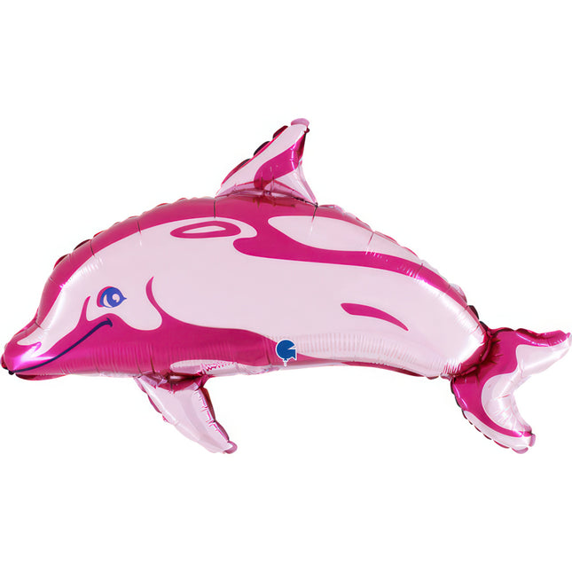34" Shape Folienballon Lose - Delfin Pink (Non-Metallic) | HFE