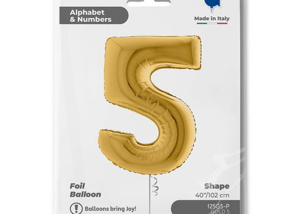 Riesenzahl Folienballon 40"/102cm | Gold #5