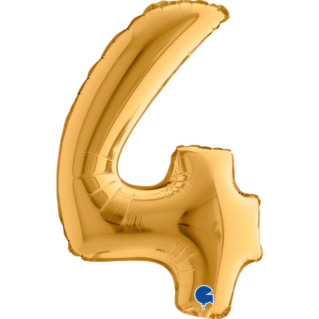 ABC Mini Zahlen Folienballon 14"/36cm | Gold #4