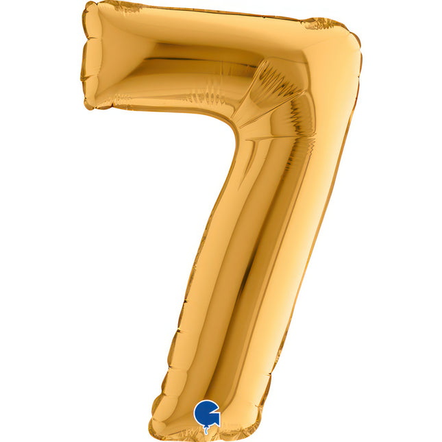ABC Mini Zahlen Folienballon 14"/36cm | Gold #7